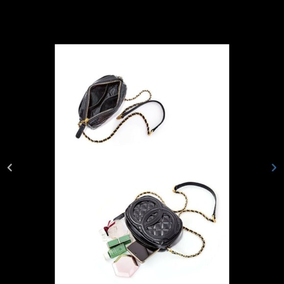 Chain Solid Grid Cowhide Leather Shoulde Crossbody - Picture 3 of 12